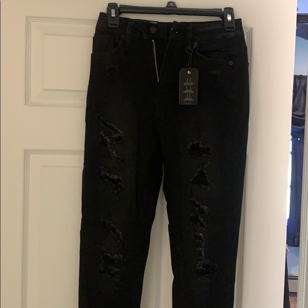 High rise ripped skinny jeans